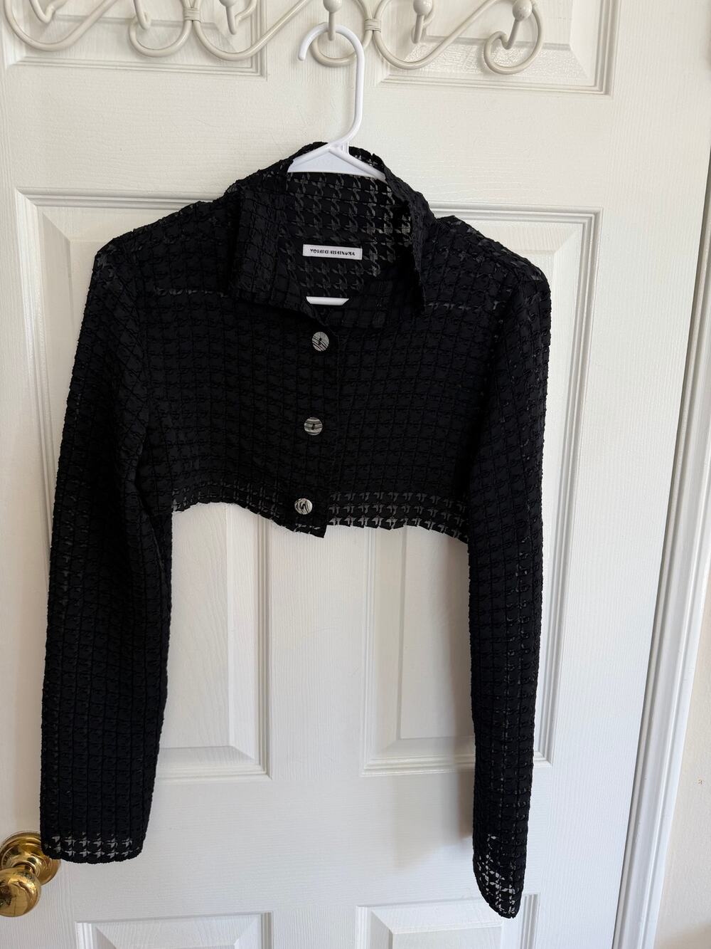 Yoshiki Hishinuma Vintage Cropped Jacket — Avant-Garde Textured Weave, Japan